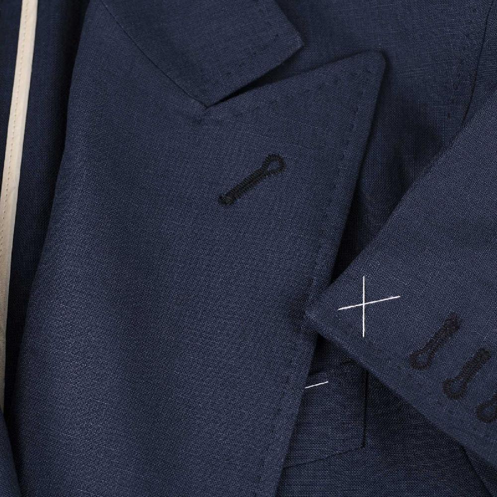 Rubinacci Giacca In Lino Blu