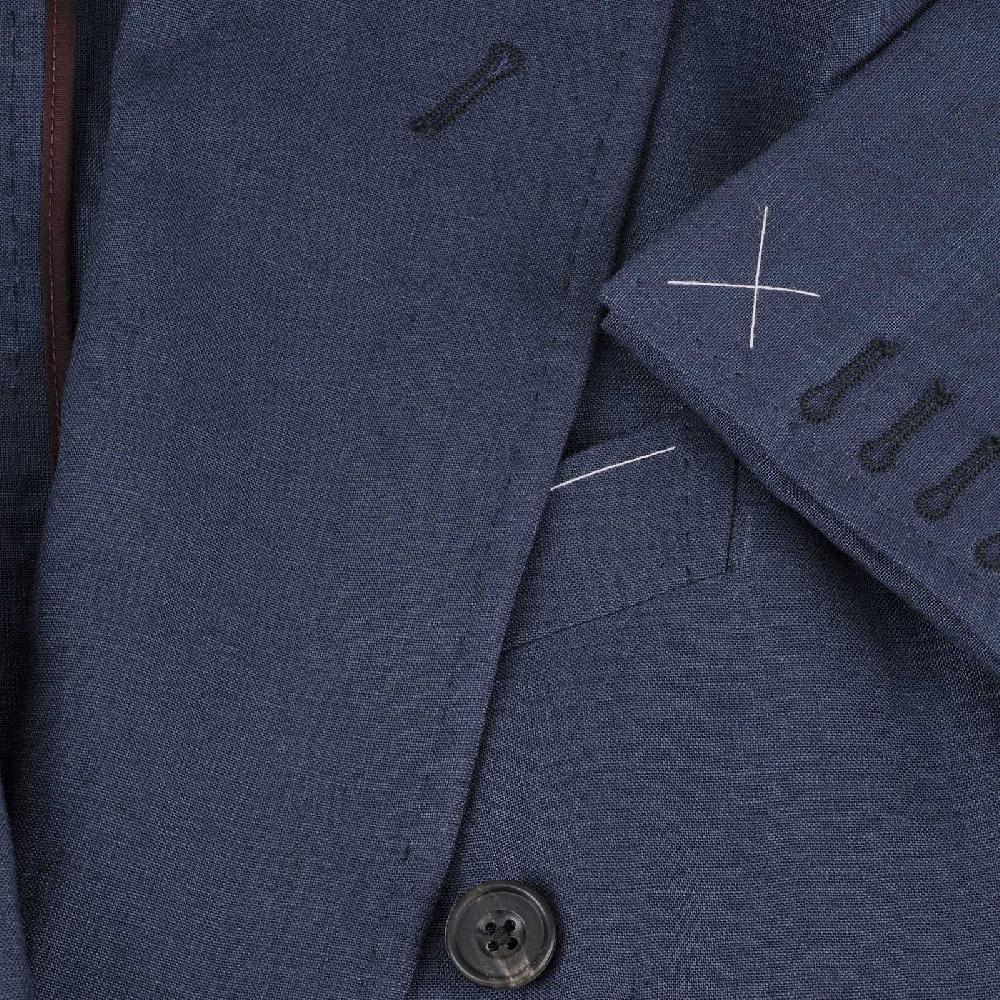 Rubinacci Giacca In Lino Blu