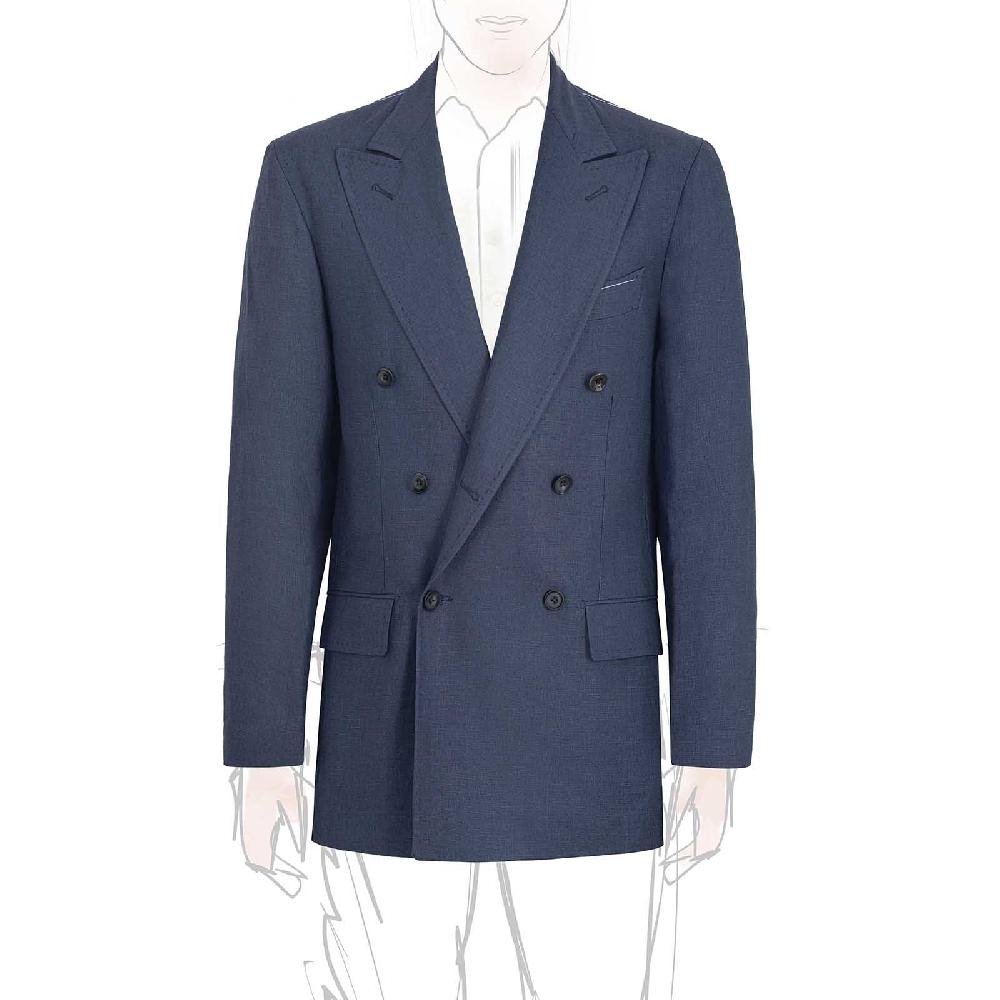 Rubinacci Giacca in lino blu