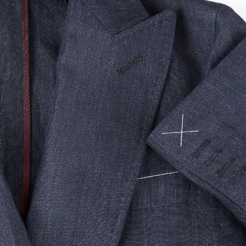 Rubinacci Giacca In Lino Blu