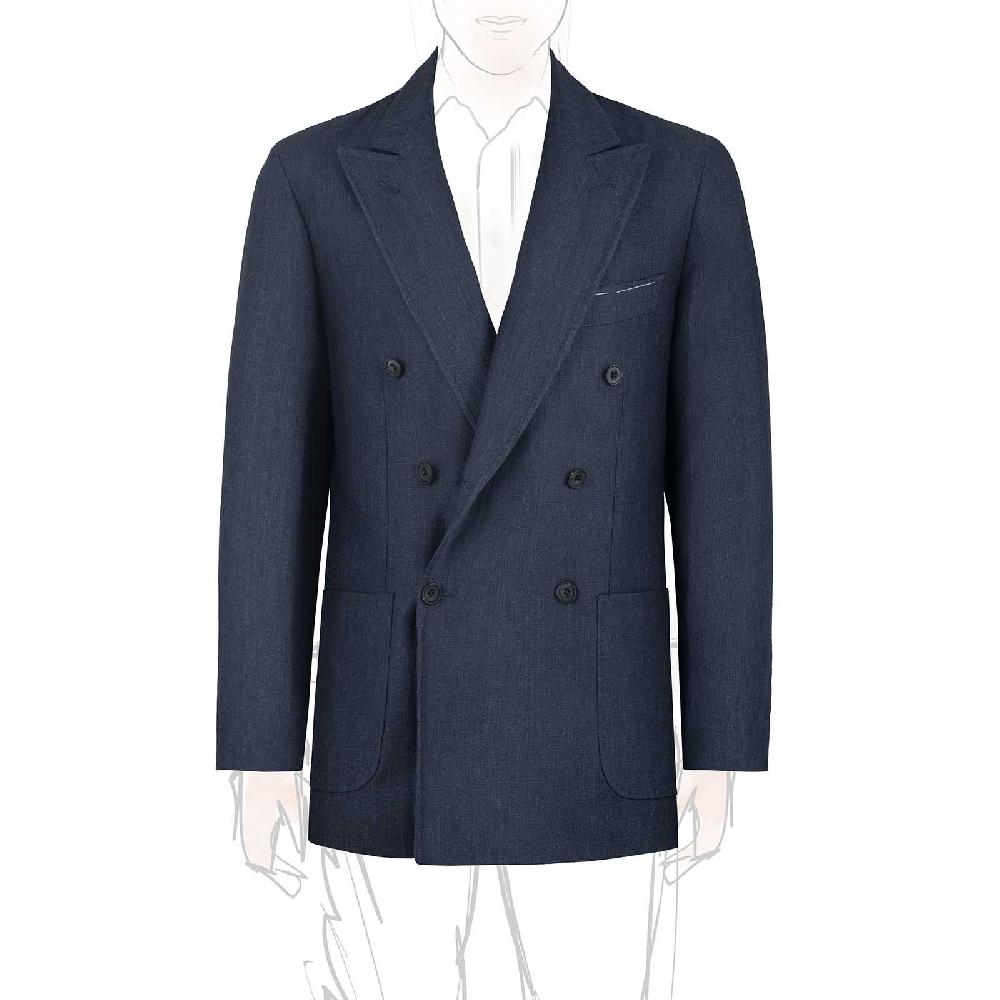 Rubinacci Giacca in lino blu