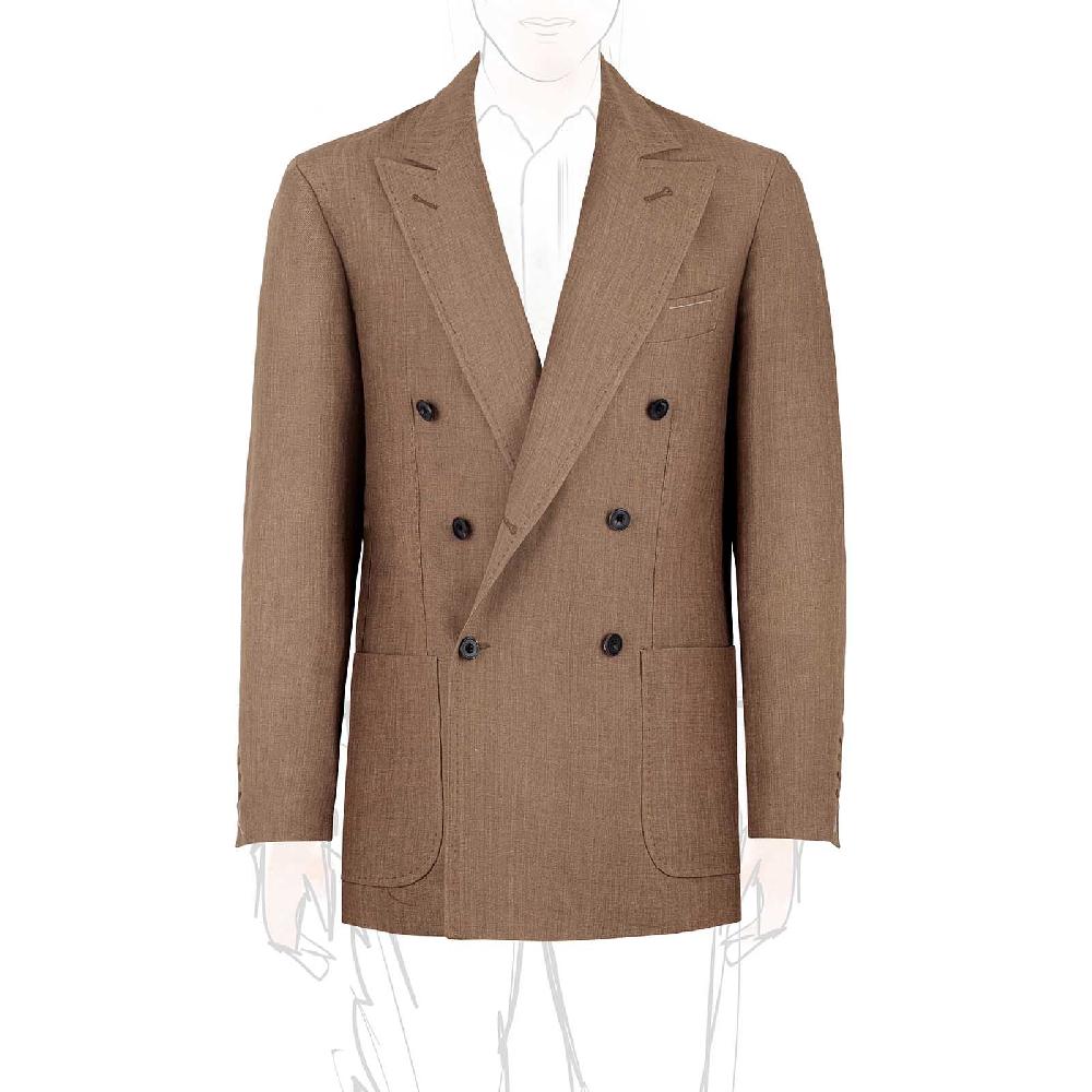 Rubinacci Giacca in lino tabacco