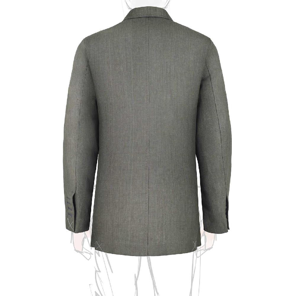 Rubinacci Giacca In Lino Verde Militare