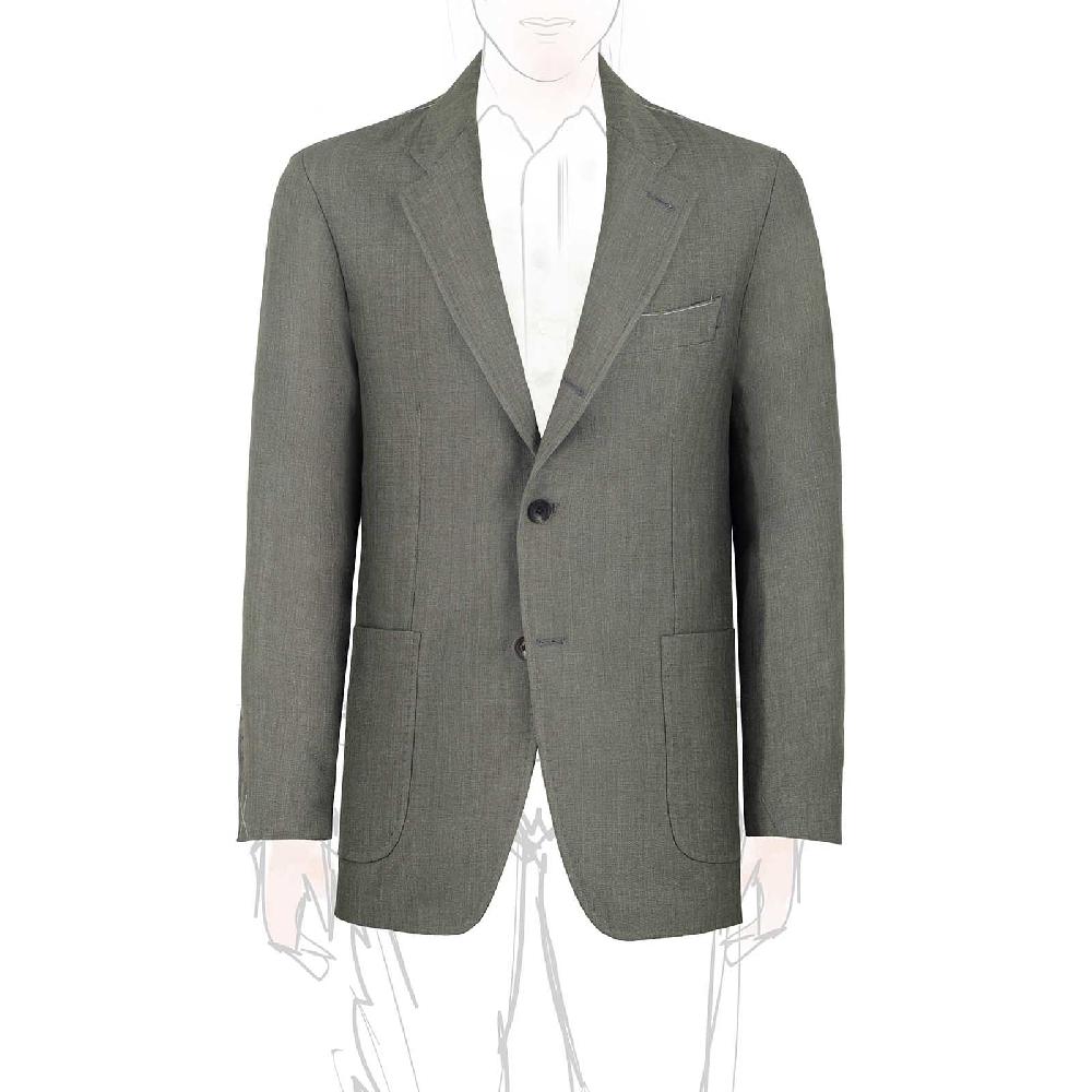 Rubinacci Giacca in lino verde militare