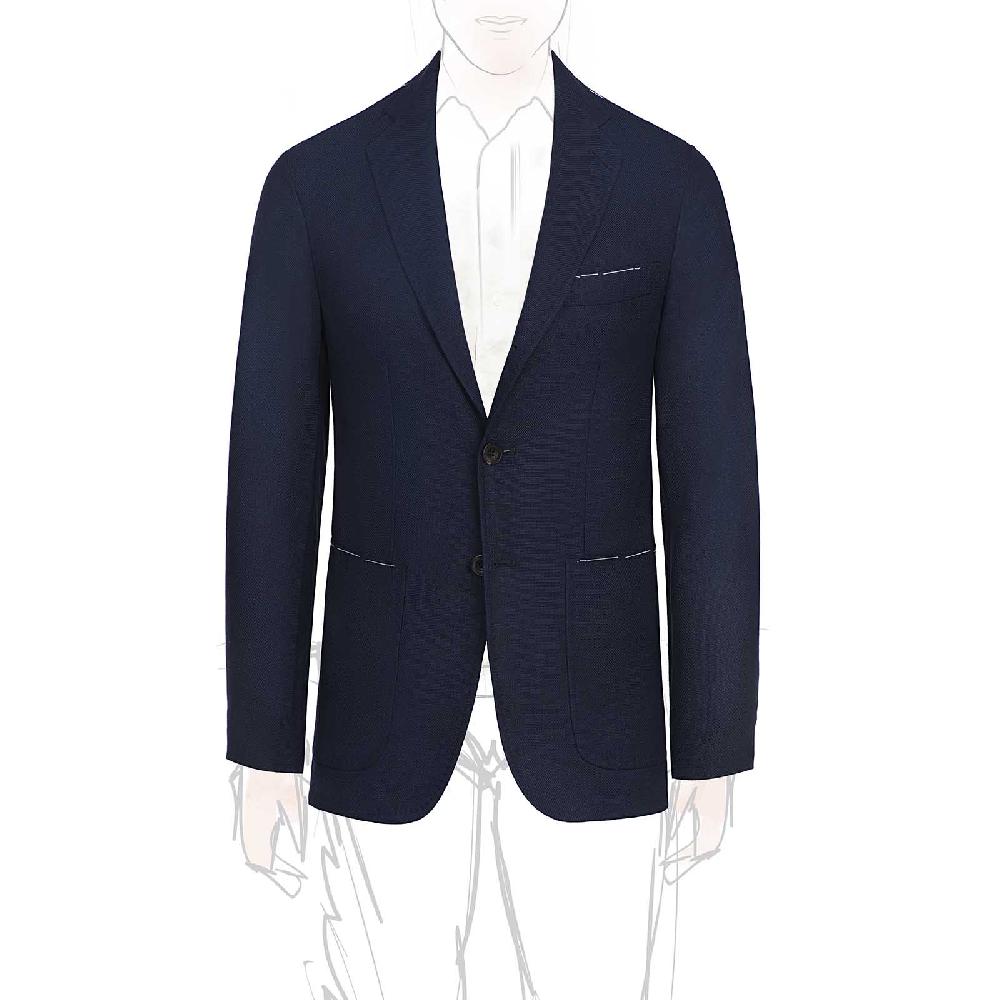 Rubinacci Giacca in saglia di lana blu