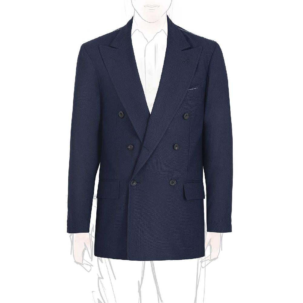 Rubinacci Giacca in saglia di lana blu