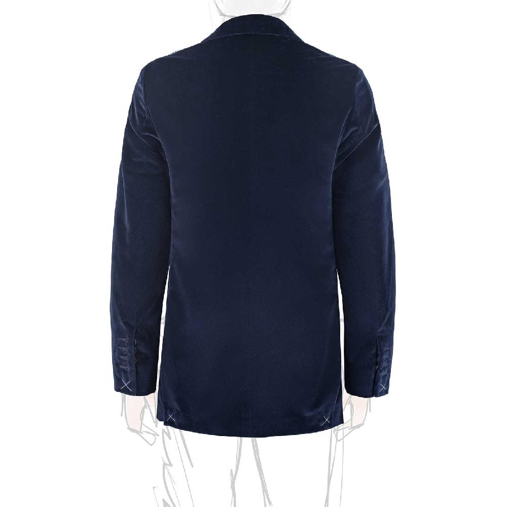 Rubinacci Giacca In Velluto Blu Notte