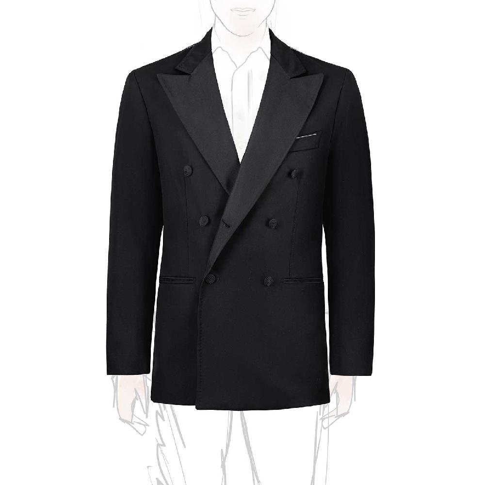 Rubinacci Giacca smoking in lana nera