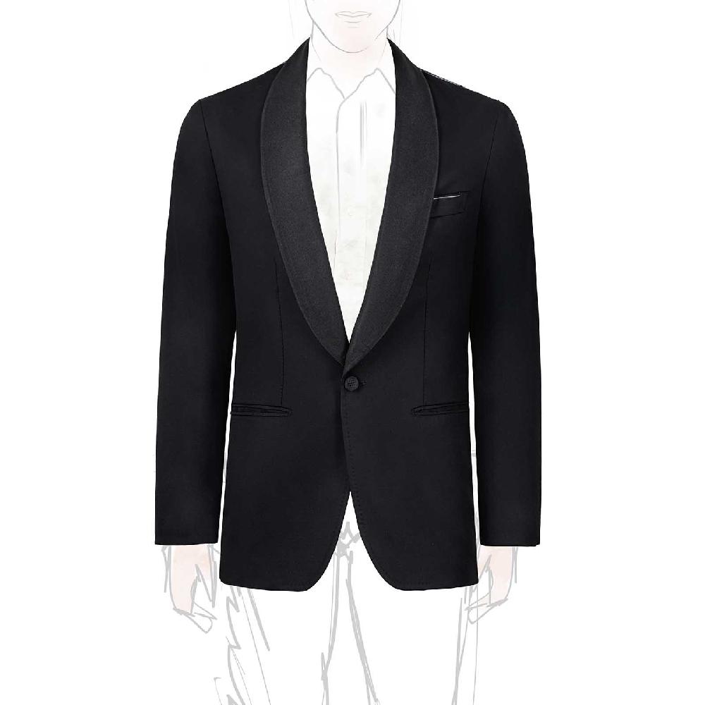 Rubinacci Giacca smoking in lana nera