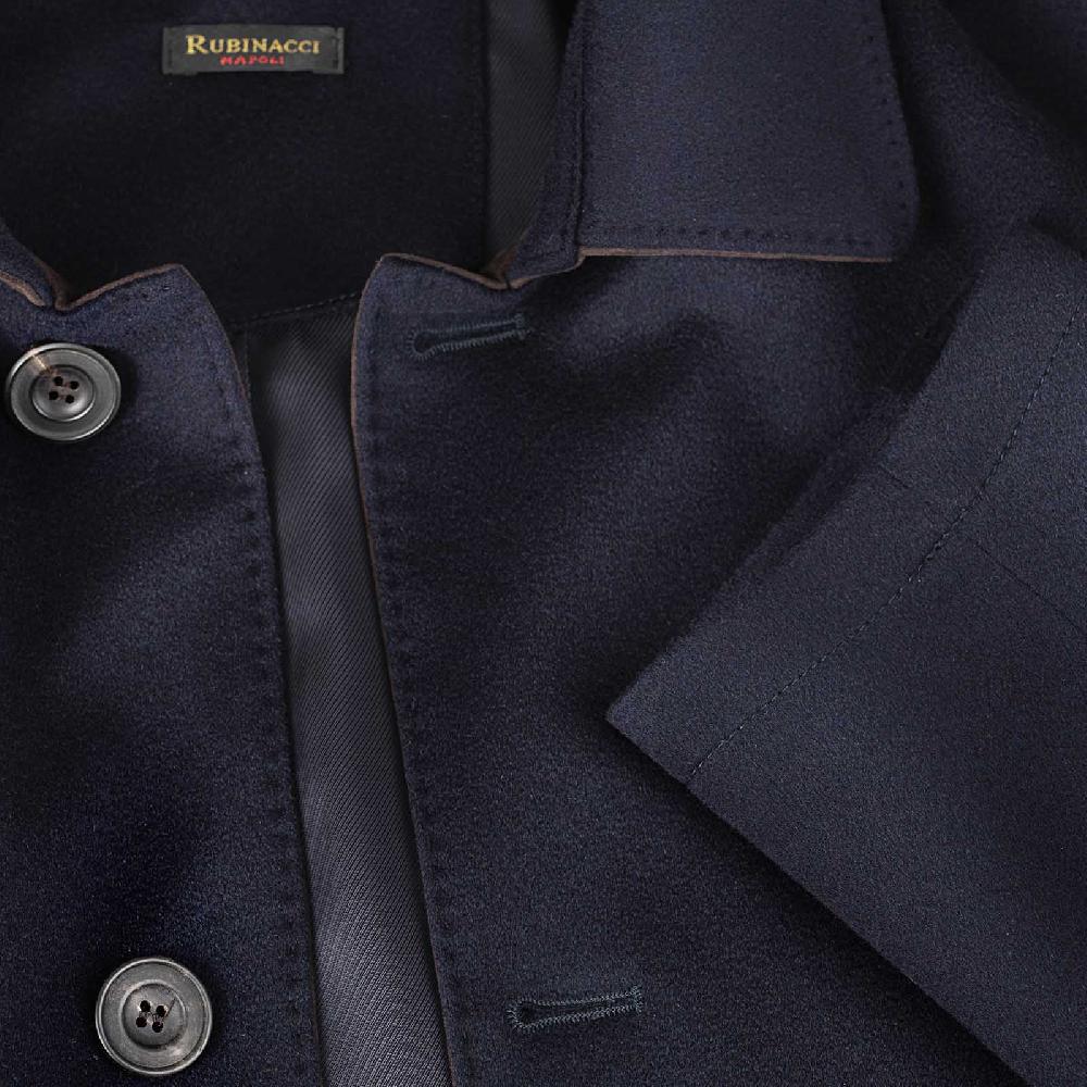 Rubinacci Giaccone In Cashmere Blu