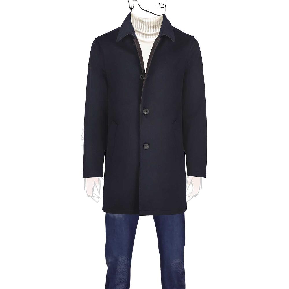 Rubinacci Giaccone in cashmere blu