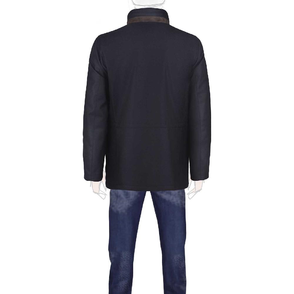 Rubinacci Giaccone In Lana E Cashmere Blu