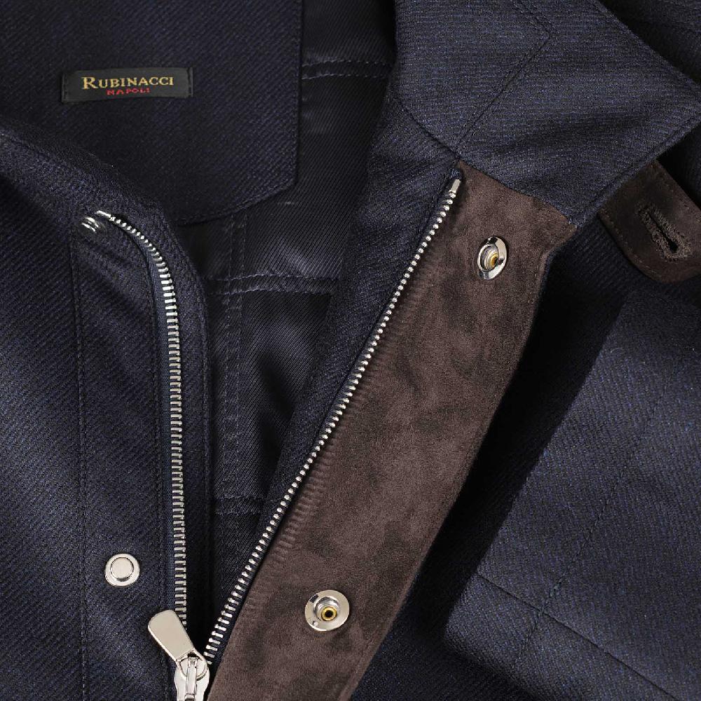 Rubinacci Giaccone In Lana E Cashmere Blu