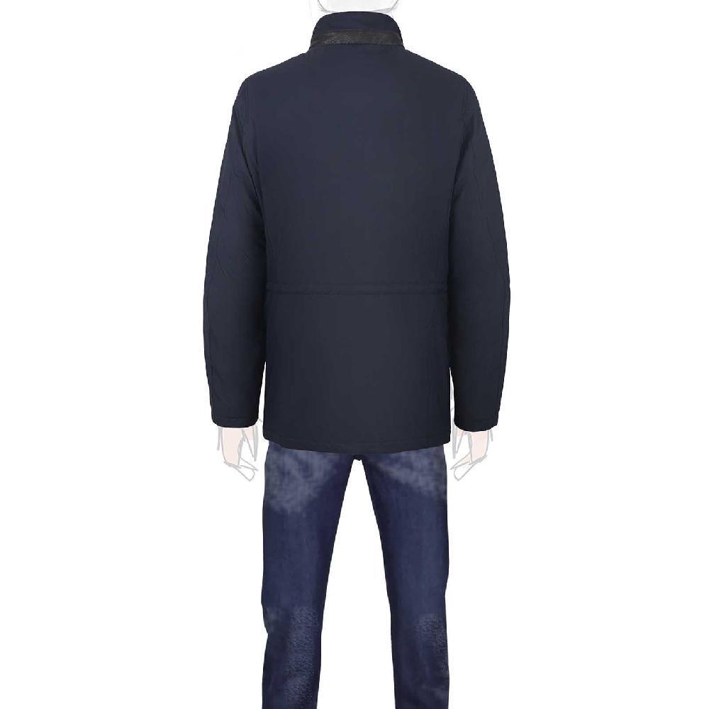 Rubinacci Giaccone In Seta Impermeabile Blu