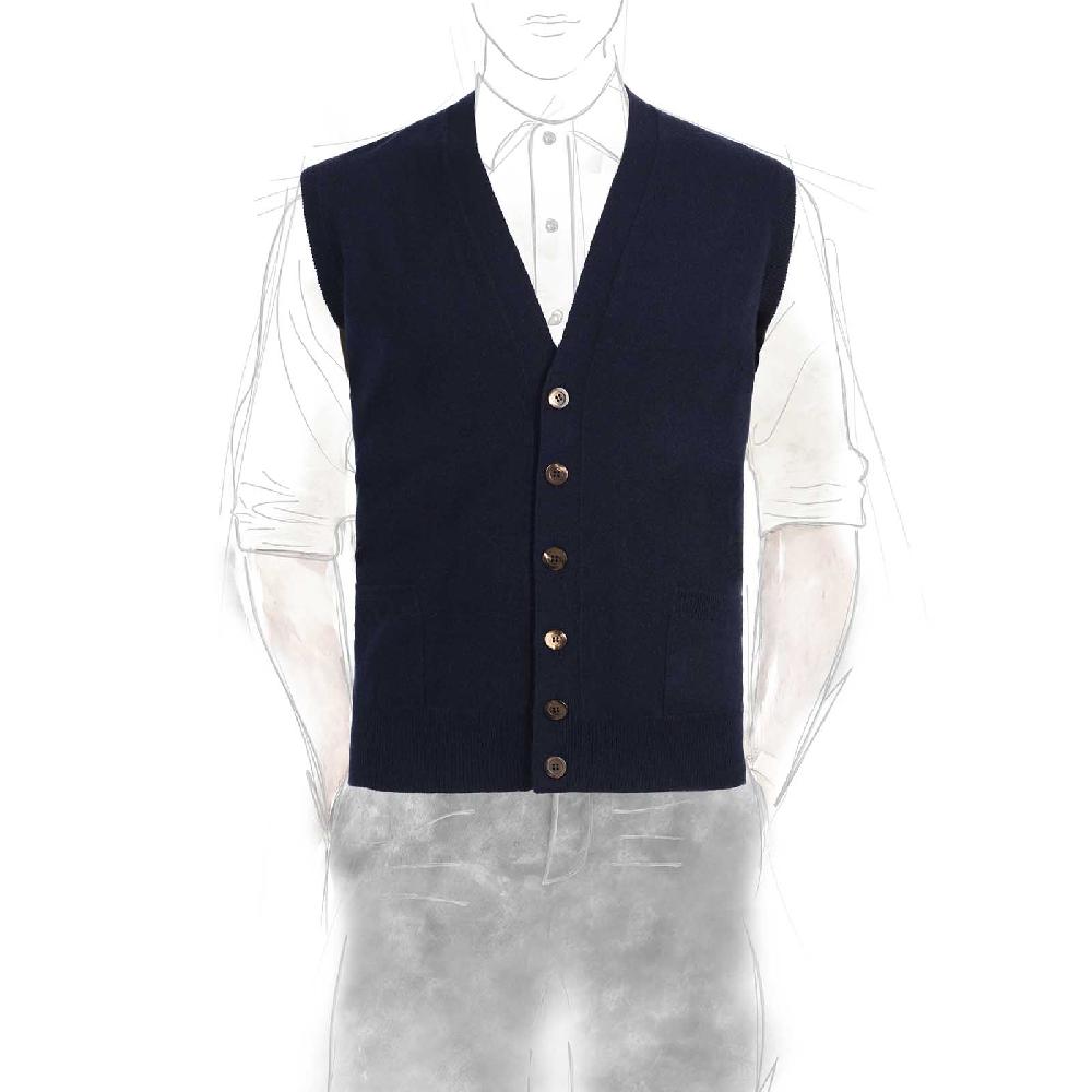 Rubinacci Gilet in cashmere blu navy