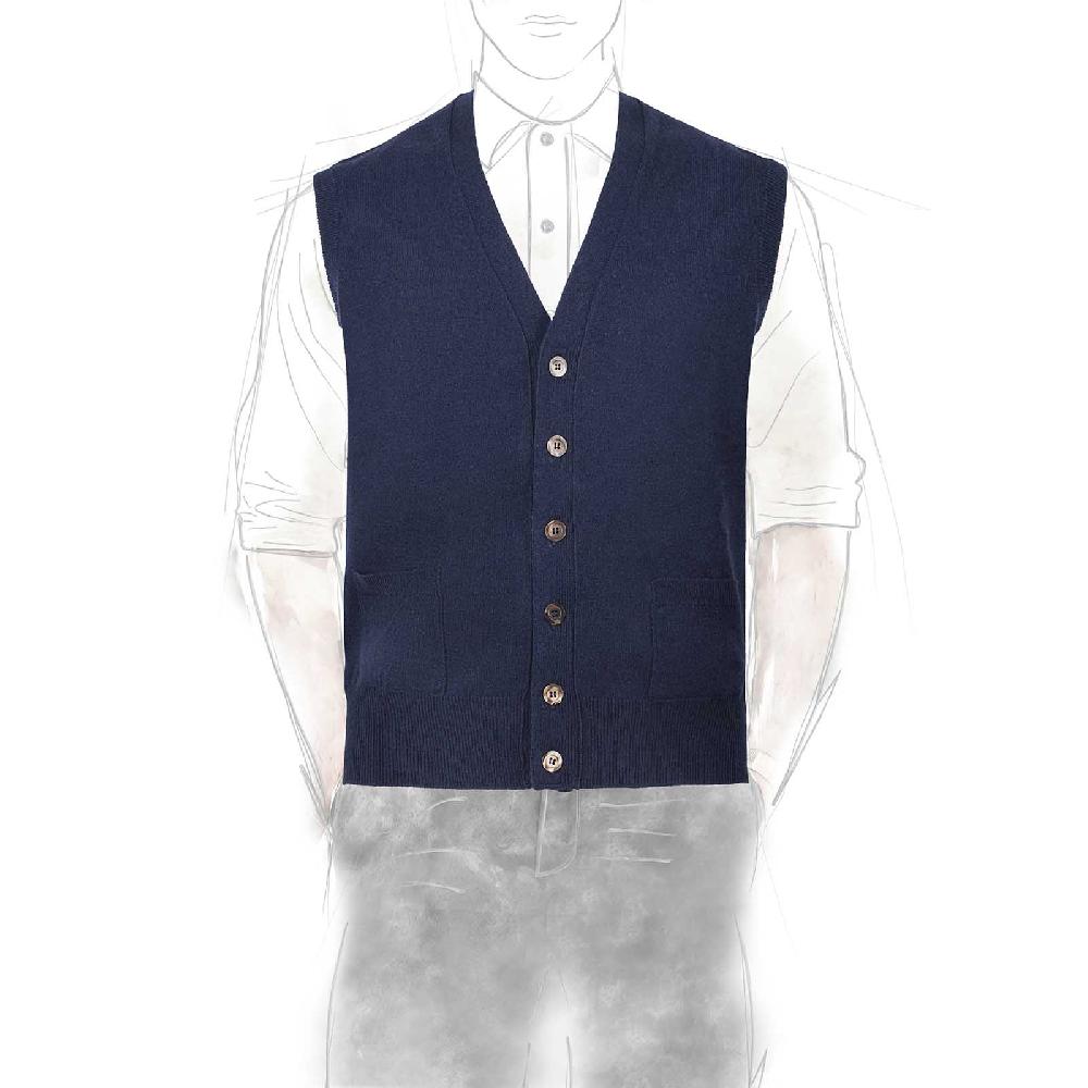 Rubinacci Gilet in cashmere blu