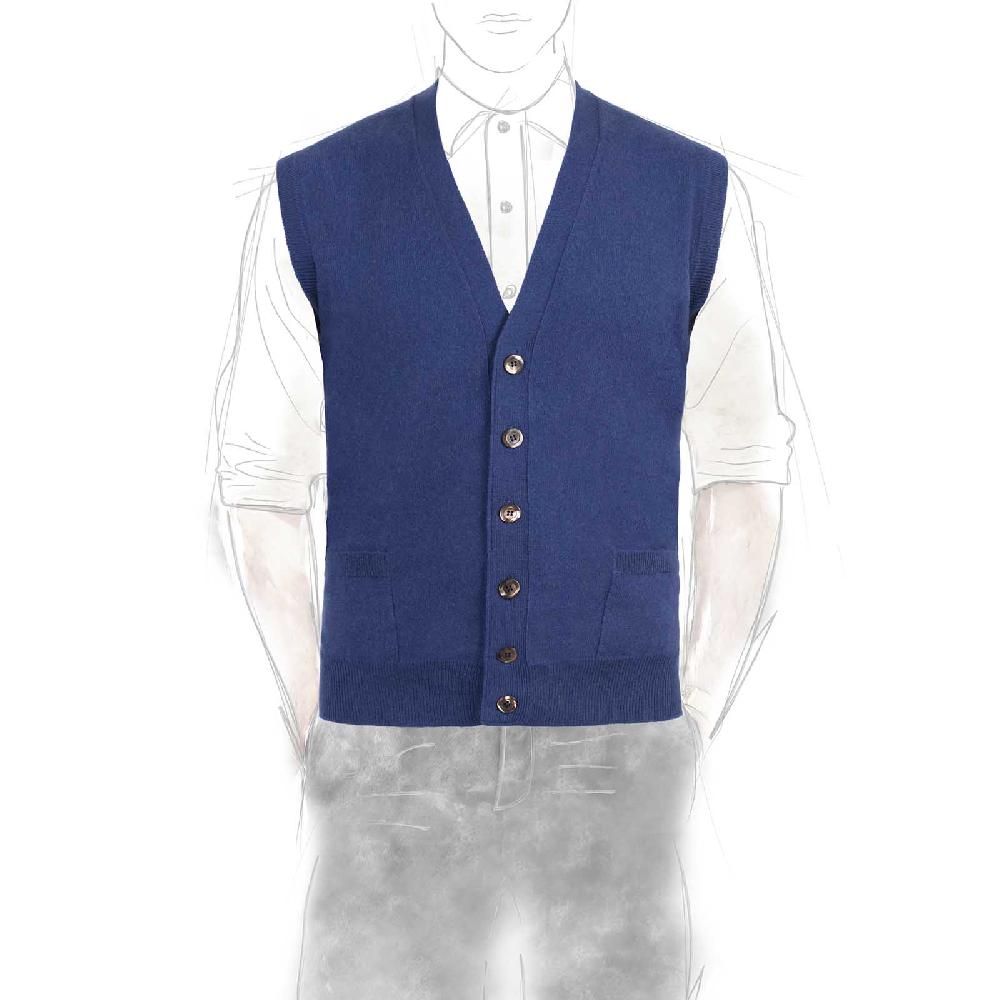 Rubinacci Gilet in cashmere ceruleo