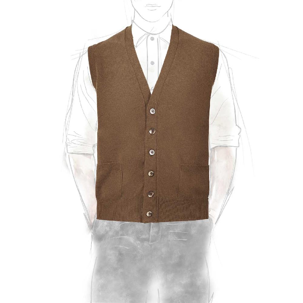 Rubinacci Gilet in cashmere nocciola