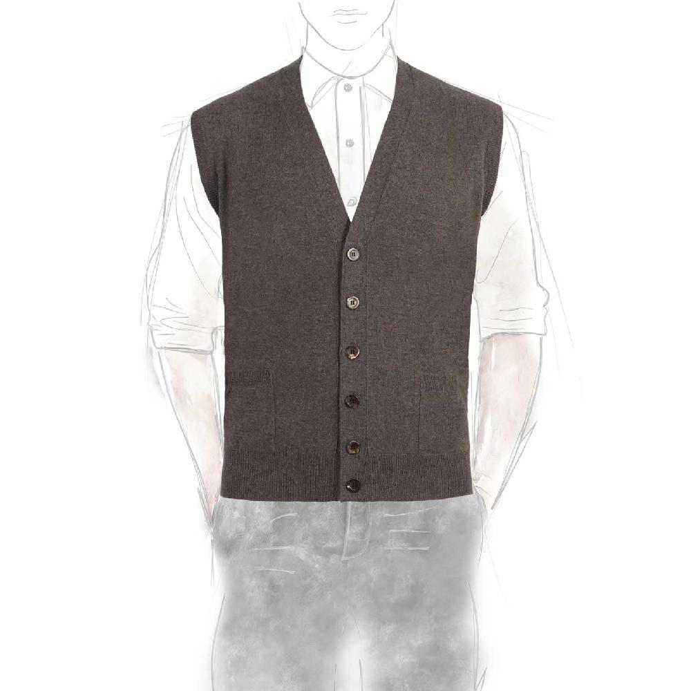 Rubinacci Gilet in cashmere tortora