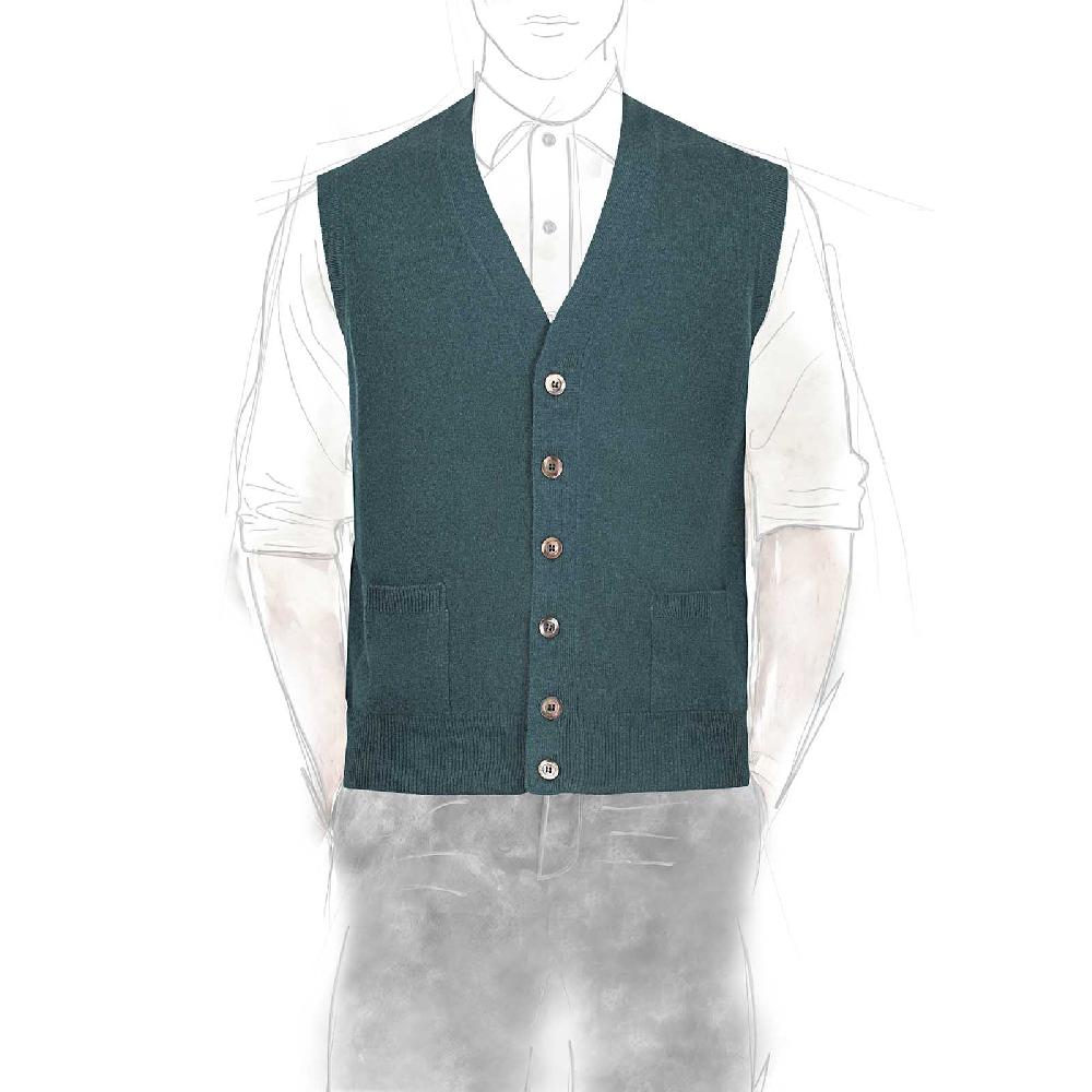 Rubinacci Gilet in cashmere verde