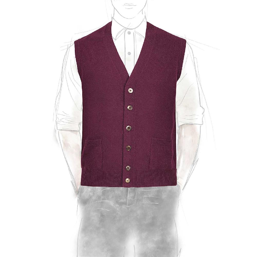 Rubinacci Gilet in cashmere vino