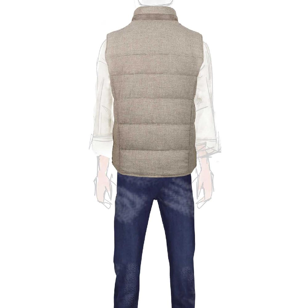 Rubinacci Gilet Trapuntato Lana E Cashmere Beige