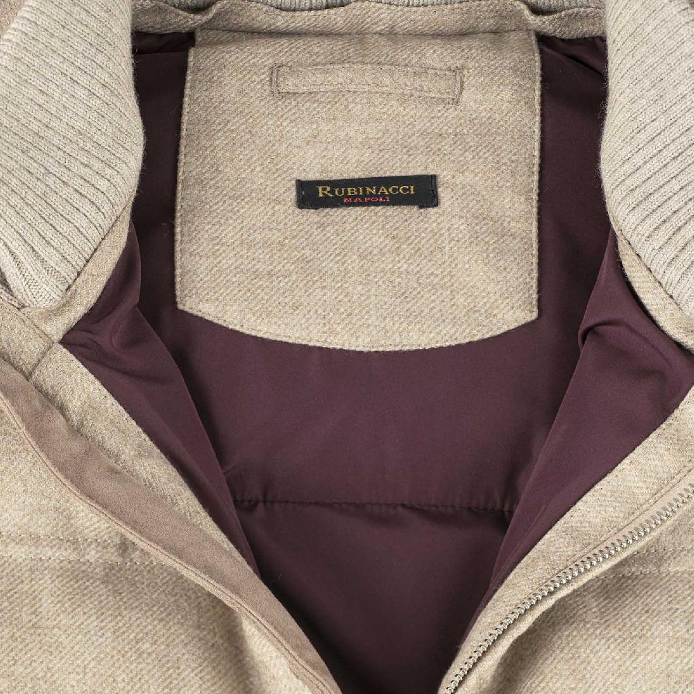 Rubinacci Gilet Trapuntato Lana E Cashmere Beige