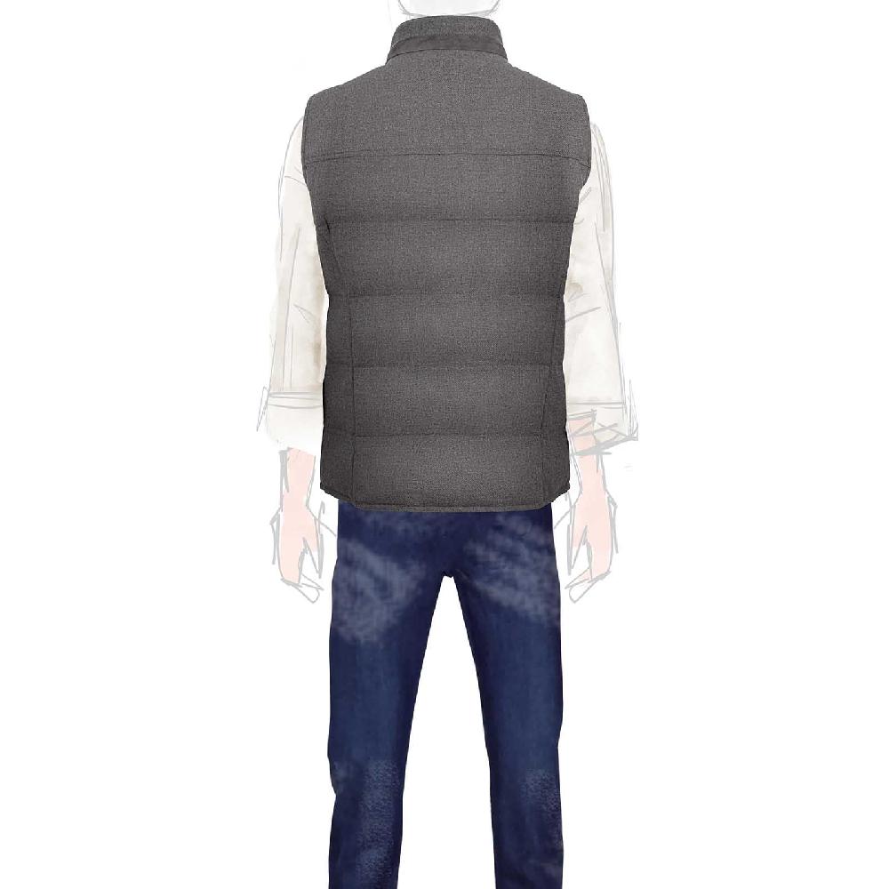 Rubinacci Gilet Trapuntato Lana E Cashmere Tortora