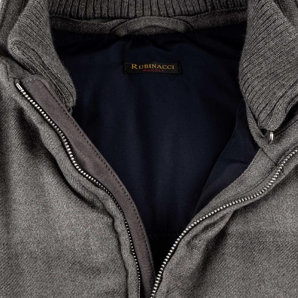 Rubinacci Gilet Trapuntato Lana E Cashmere Tortora