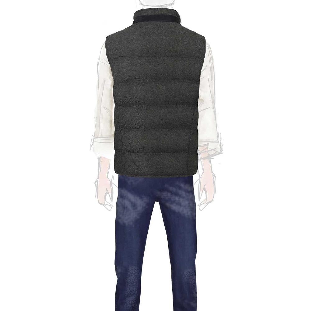 Rubinacci Gilet Trapuntato Lana E Cashmere Verde