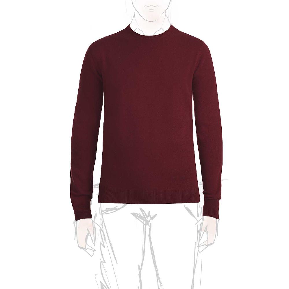 Rubinacci Girocollo in cashmere bordeaux chiaro