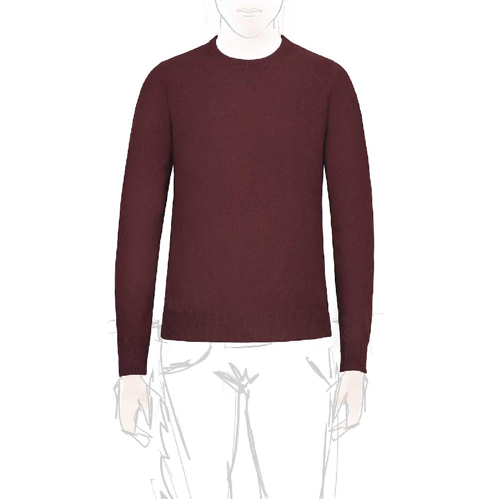 Rubinacci Girocollo in cashmere bordeaux