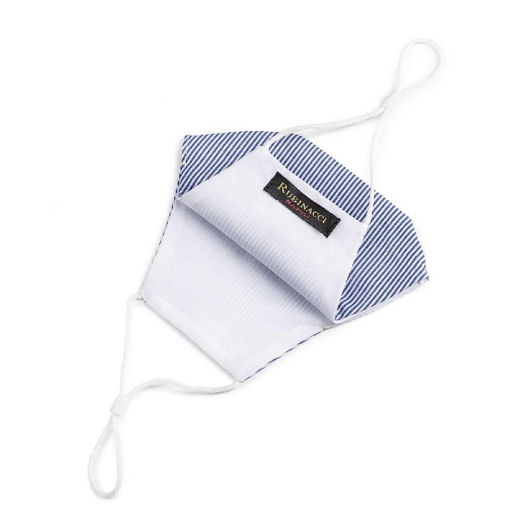 Rubinacci Mascherina Viroblock Rigata Blu