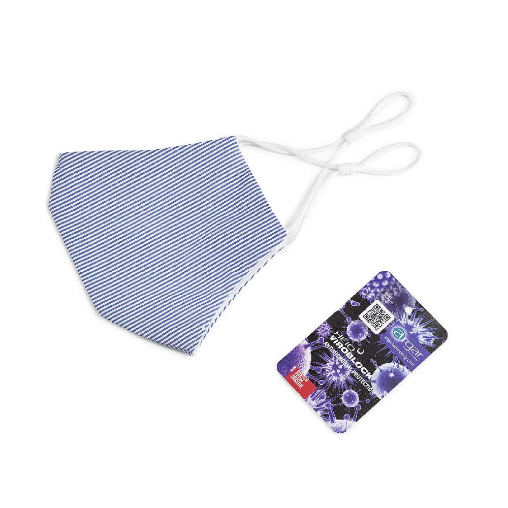 Rubinacci Mascherina Viroblock rigata blu
