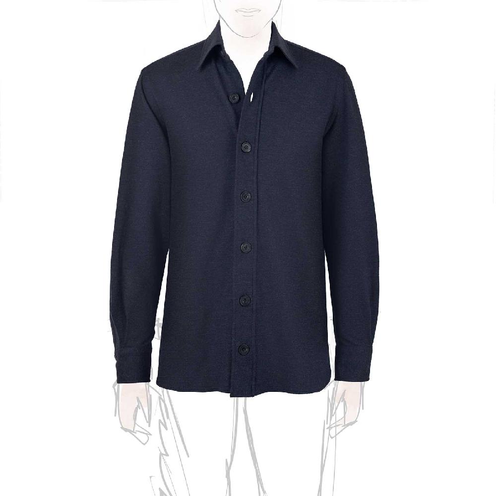 Rubinacci Overshirt in cashmere blu