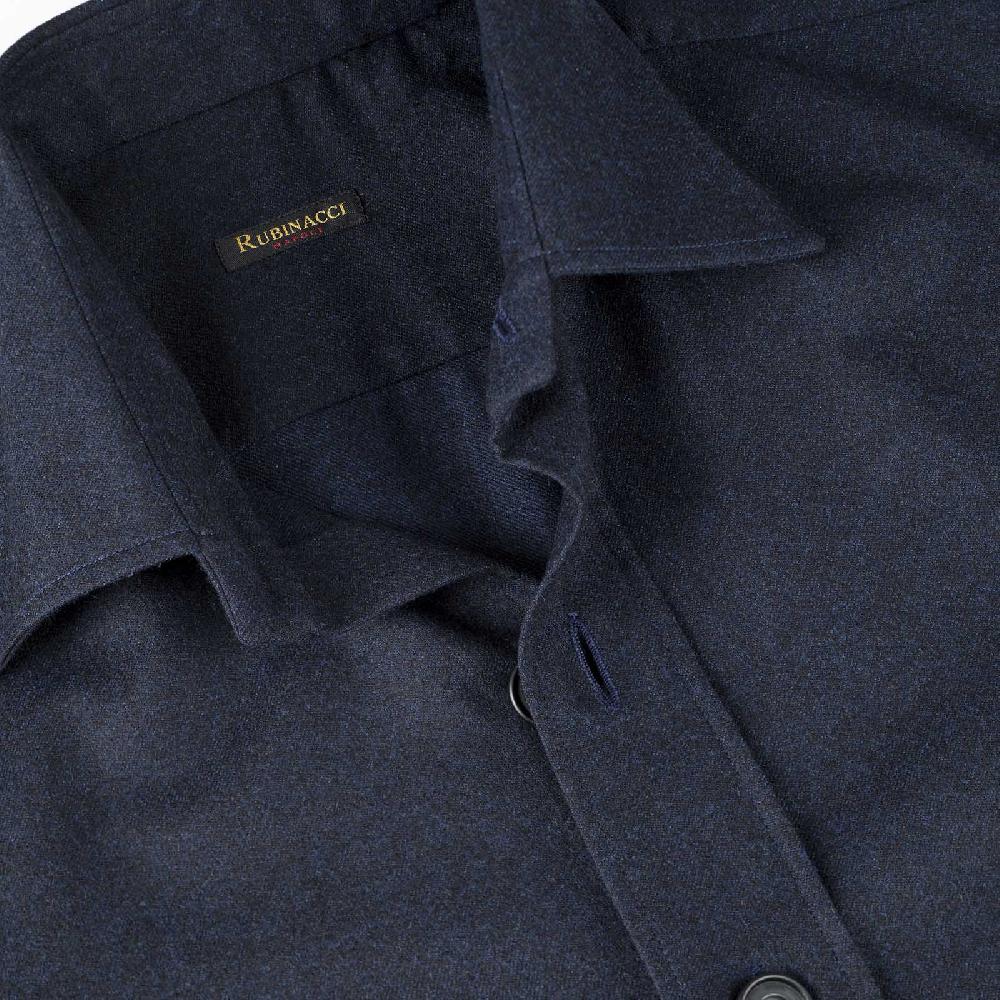 Rubinacci Overshirt In Lana Blu