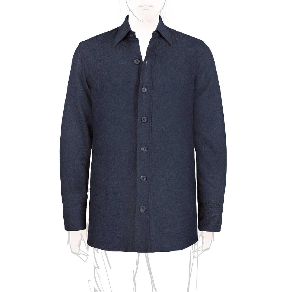 Rubinacci Overshirt in lana blu