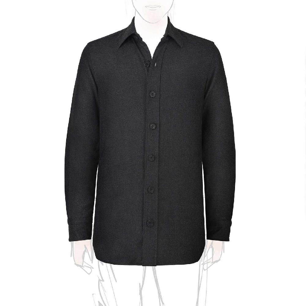 Rubinacci Overshirt in lana e seta grigia