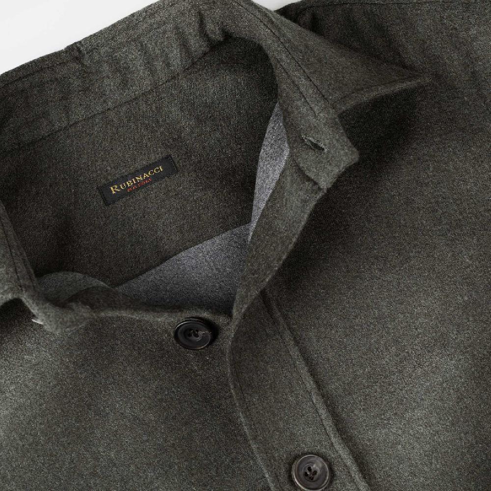 Rubinacci Overshirt In Lana E Seta Verde