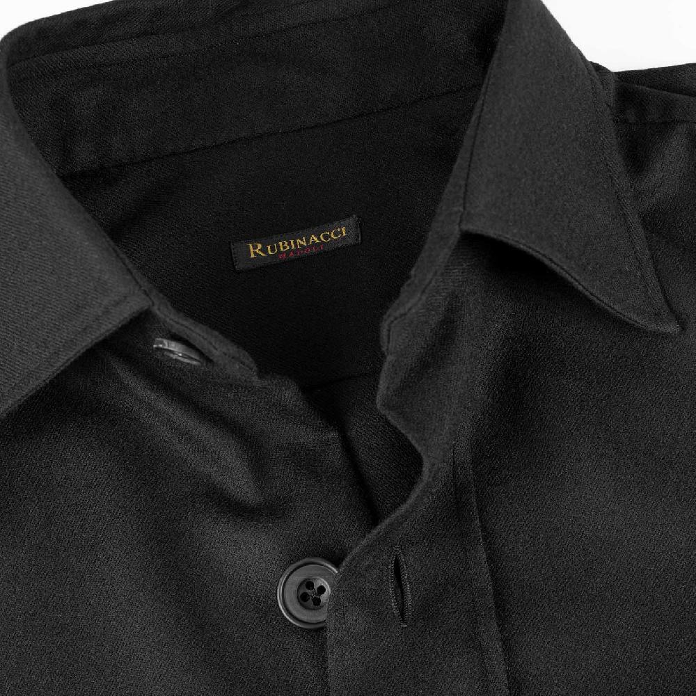 Rubinacci Overshirt In Lana Nero