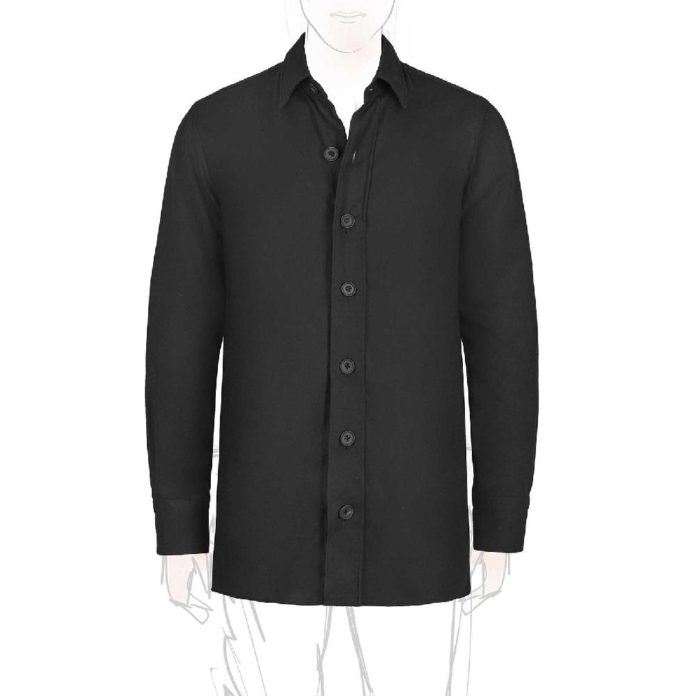 Rubinacci Overshirt in lana nero