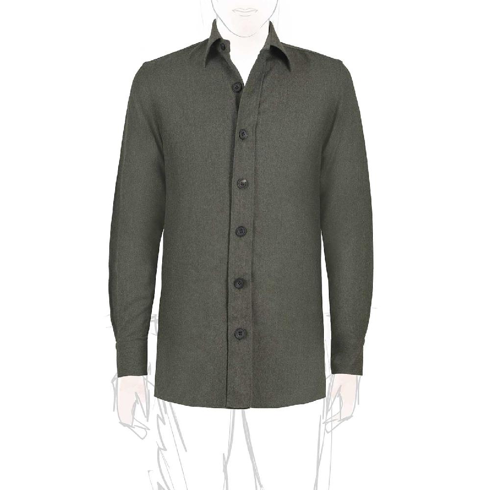 Rubinacci Overshirt in lana verde
