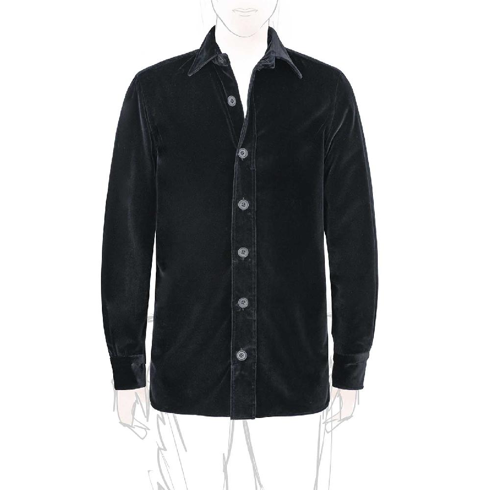 Rubinacci Overshirt in velluto nero