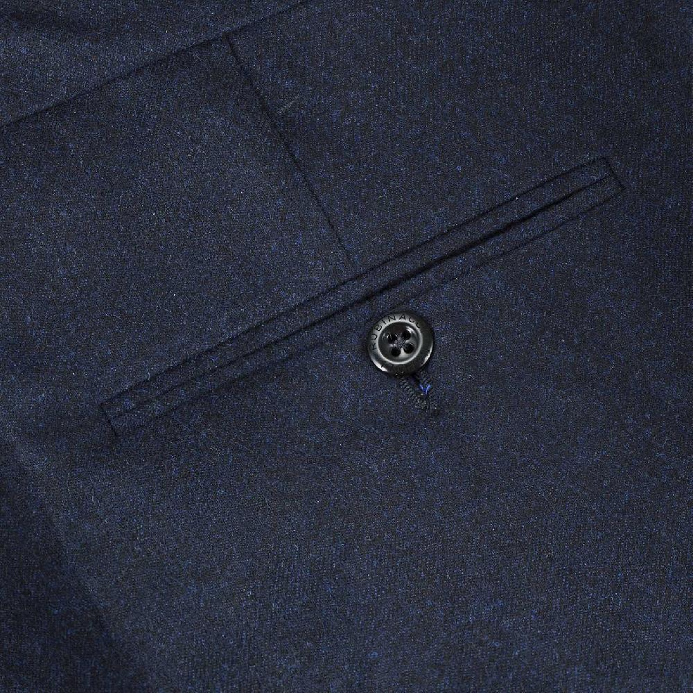 Rubinacci Pantalone 2 Pinces In Flanella Blu