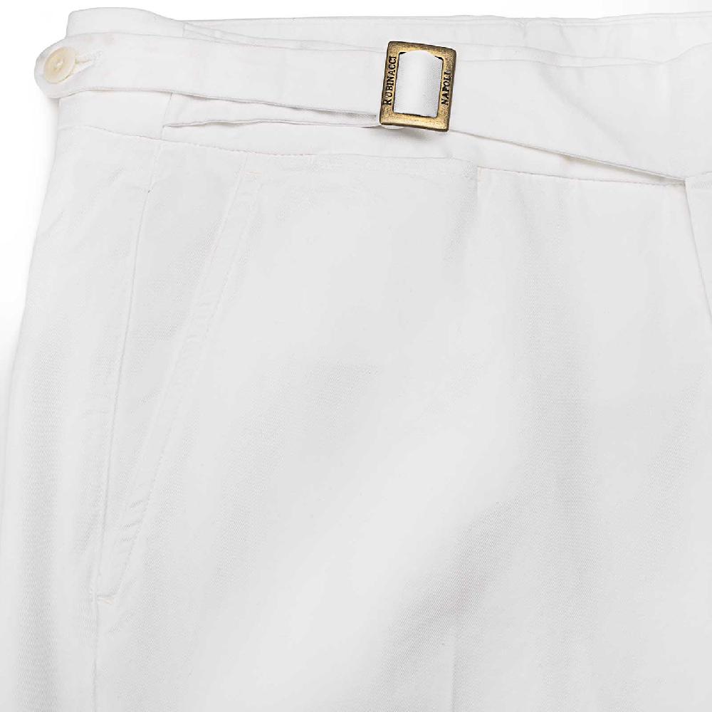 Rubinacci Pantalone Genny In Cotone Bianco