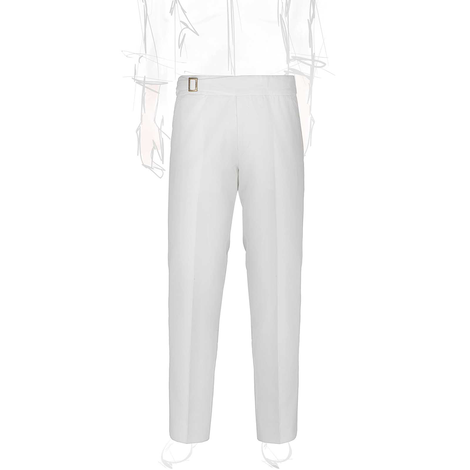 Rubinacci Pantalone genny in cotone bianco