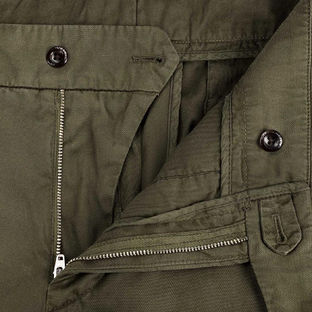 Rubinacci Pantalone Genny In Cotone Verde Militare