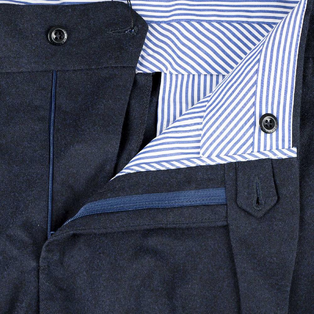 Rubinacci Pantalone Genny In Flanella Blu