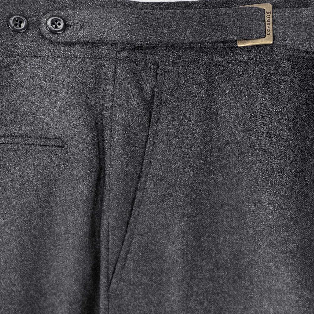 Rubinacci Pantalone Genny In Flanella Grigia