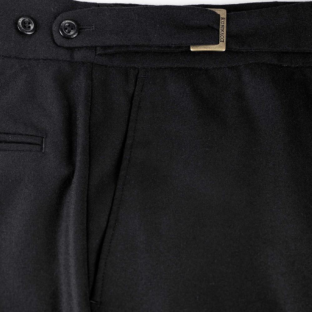 Rubinacci Pantalone Genny In Flanella Nero